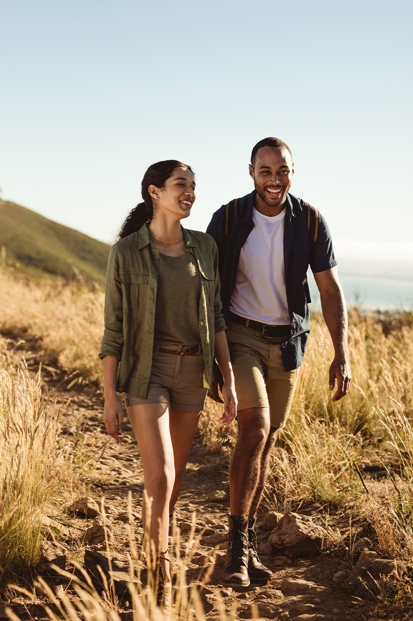 Friends on a Hike Near the Water